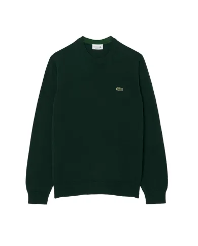 LACOSTE Maglia Uomo AH1985 AI 25/26 cotone regular con ricamo logato YZP VERDE SINOPLE