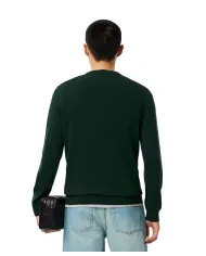 LACOSTE Maglia Uomo AH1985 AI 25/26 cotone regular con ricamo logato YZP VERDE SINOPLE