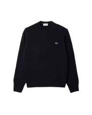 LACOSTE Maglia Uomo AH2916 AI 25/26 Classic Fit a girocollo in jersey di lana cardata 166 BLU NAVY