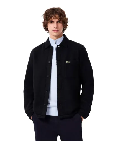 LACOSTE Overshirt Uomo CH8997 AI 25/26 in feltro con taschino HDE BLU NAVY