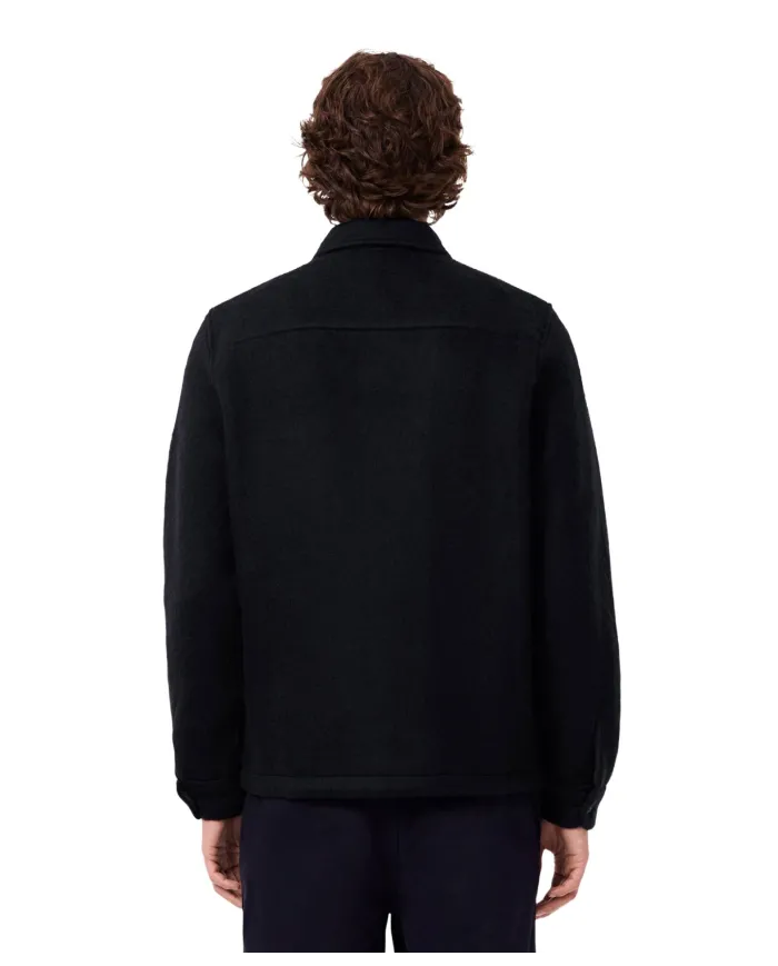 LACOSTE Overshirt Uomo CH8997 AI 25/26 in feltro con taschino HDE BLU NAVY