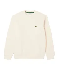 LACOSTE Felpa Uomo SH9608 AI 25/26 Classic Fit in pile con girocollo XFJ BIANCO