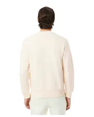 LACOSTE Felpa Uomo SH9608 AI 25/26 Classic Fit in pile con girocollo XFJ BIANCO