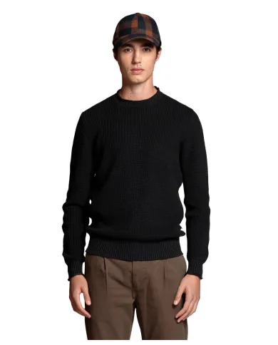 IMPURE Maglia Uomo ARTHUR COT AI 25/26 girocollo stone wash in cotone 11 BLACK BOARD