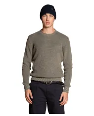 IMPURE Maglia Uomo ARTHUR COT AI 25/26 girocollo stone wash in cotone 03 MIL GREEN