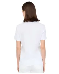 LIU JO T-Shirt Donna MF5410JS923 AI 25/26 manica corta con stampa e ricamo pietre P9154 B.CO LUCKY