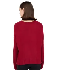 LIU JO Maglia Donna MF544MS76L AI 25/26 girocollo con logo strass 91650 PEPPER