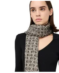 LIU JO Sciapa Donna 2F5018T0300 AI 25/26 logo monogram all over con frange 22222 NERO