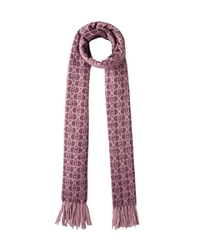 LIU JO Sciapa Donna 2F5018T0300 AI 25/26 logo monogram all over con frange 91718 RED aubergine