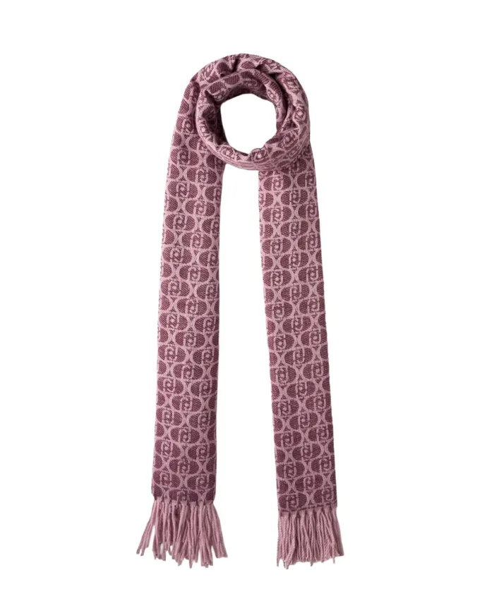 LIU JO Sciapa Donna 2F5018T0300 AI 25/26 logo monogram all over con frange 91718 RED aubergine