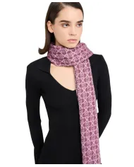 LIU JO Sciapa Donna 2F5018T0300 AI 25/26 logo monogram all over con frange 91718 RED aubergine