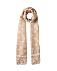 LIU JO Sciarpa Donna 2F5040T0300 AI 25/26 logo monogram con dettagli lurex 30003 OAT MILK