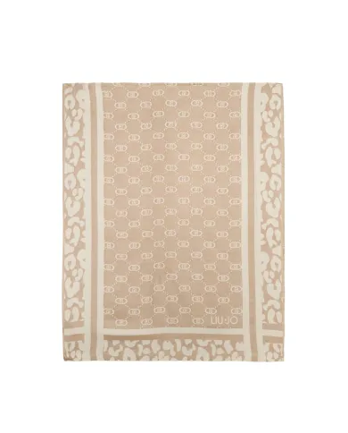 LIU JO Sciarpa Donna 2F5040T0300 AI 25/26 logo monogram con dettagli lurex 30003 OAT MILK