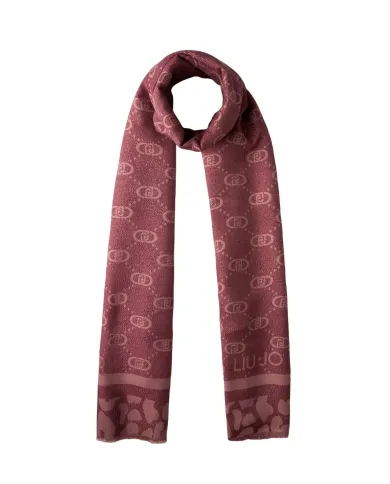 LIU JO Sciarpa Donna 2F5040T0300 AI 25/26 logo monogram con dettagli lurex 91718 RED aubergine