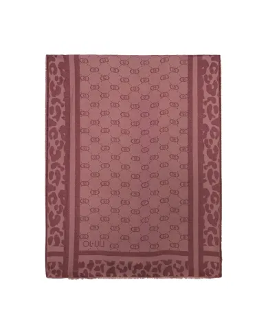 LIU JO Sciarpa Donna 2F5040T0300 AI 25/26 logo monogram con dettagli lurex 91718 RED aubergine