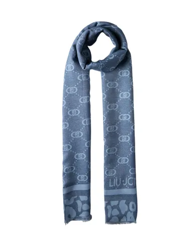 LIU JO Sciarpa Donna 2F5040T0300 AI 25/26 logo monogram con dettagli lurex 94033 alice blue