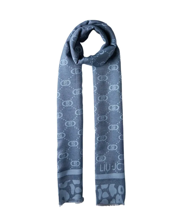 LIU JO Sciarpa Donna 2F5040T0300 AI 25/26 logo monogram con dettagli lurex 94033 alice blue