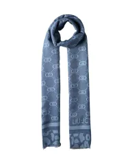 LIU JO Sciarpa Donna 2F5040T0300 AI 25/26 logo monogram con dettagli lurex 94033 alice blue