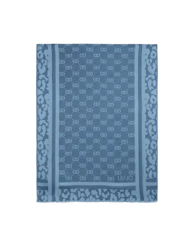 LIU JO Sciarpa Donna 2F5040T0300 AI 25/26 logo monogram con dettagli lurex 94033 alice blue