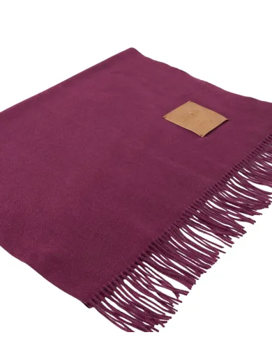 LIU JO Sciarpa Donna 2F5048T0300 AI 25/26 garzata con patch logo e frange 91718 RED aubergine