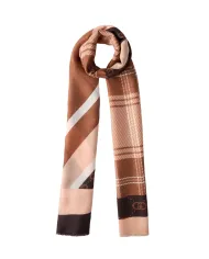 LIU JO Sciarpa Donna 2F5072T0300 AI 25/26 logo check 90912 MORO/LIGHT