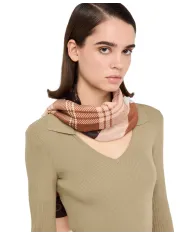 LIU JO Sciarpa Donna 2F5072T0300 AI 25/26 logo check 90912 MORO/LIGHT