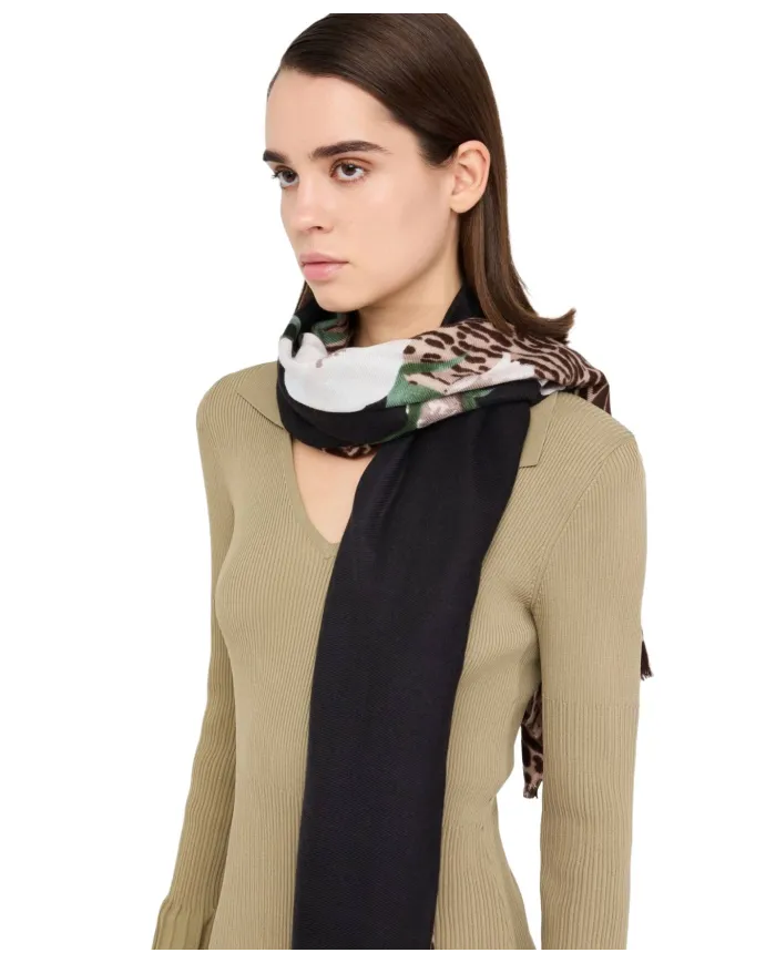 LIU JO Sciarpa Donna 2F5077T0300 AI 25/26 animalier floreale 22222 NERO