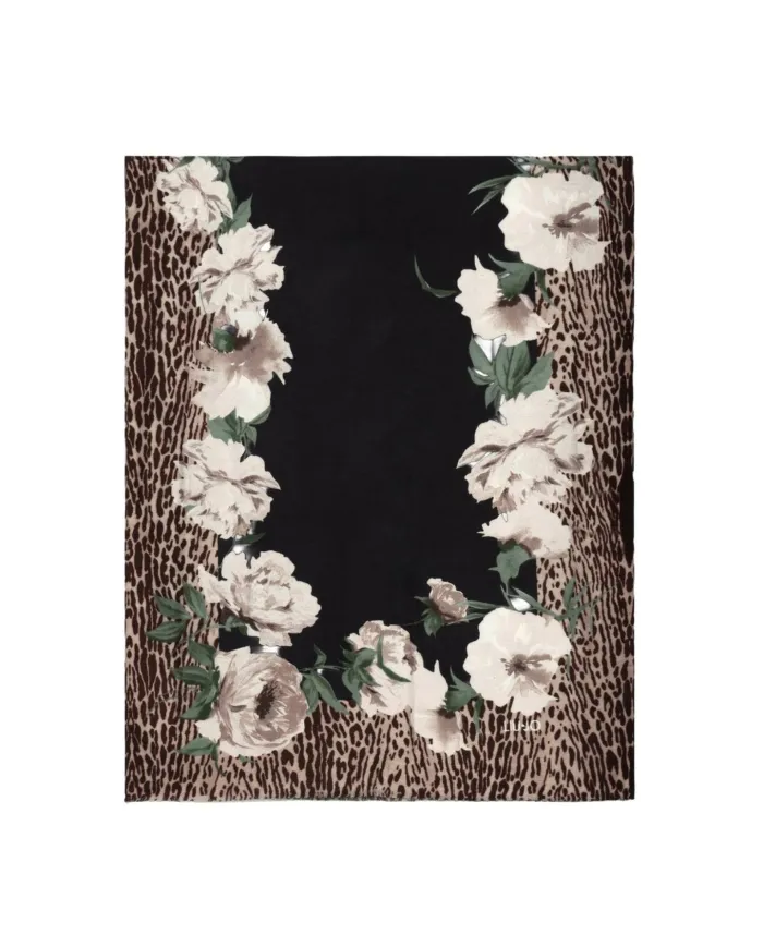 LIU JO Sciarpa Donna 2F5077T0300 AI 25/26 animalier floreale 22222 NERO