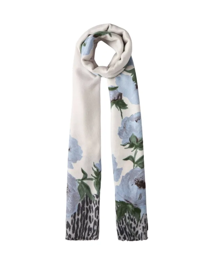 LIU JO Sciarpa Donna 2F5077T0300 AI 25/26 animalier floreale 74015 LIGHT DENIM