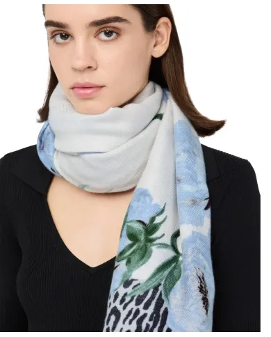 LIU JO Sciarpa Donna 2F5077T0300 AI 25/26 animalier floreale 74015 LIGHT DENIM