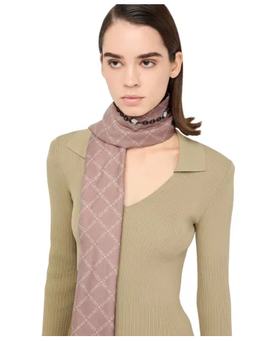 LIU JO Sciarpa Donna 2F5081T0300 AI 25/26 stampa animalier logo 00005 NATURALE