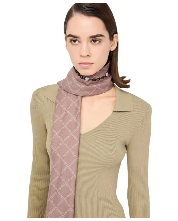 LIU JO Sciarpa Donna 2F5081T0300 AI 25/26 stampa animalier logo 00005 NATURALE
