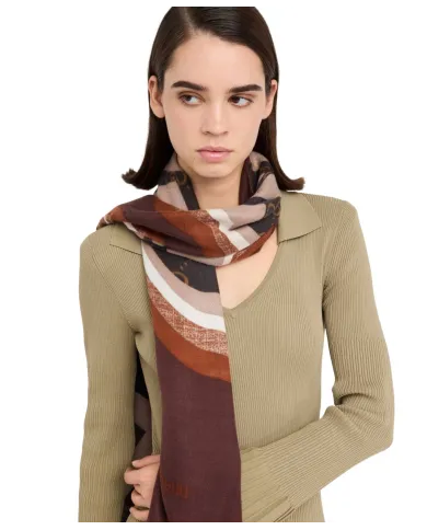 LIU JO Sciarpa Donna 2F5082T0300 AI 25/26 stola con logo 00005 NATURALE