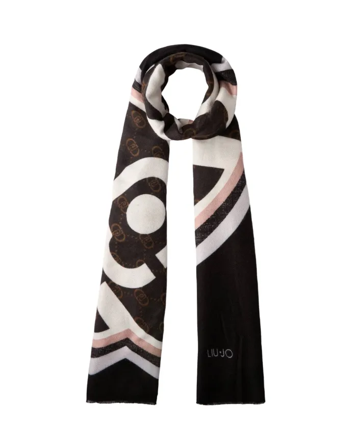 LIU JO Sciarpa Donna 2F5082T0300 AI 25/26 stola con logo 22222 NERO