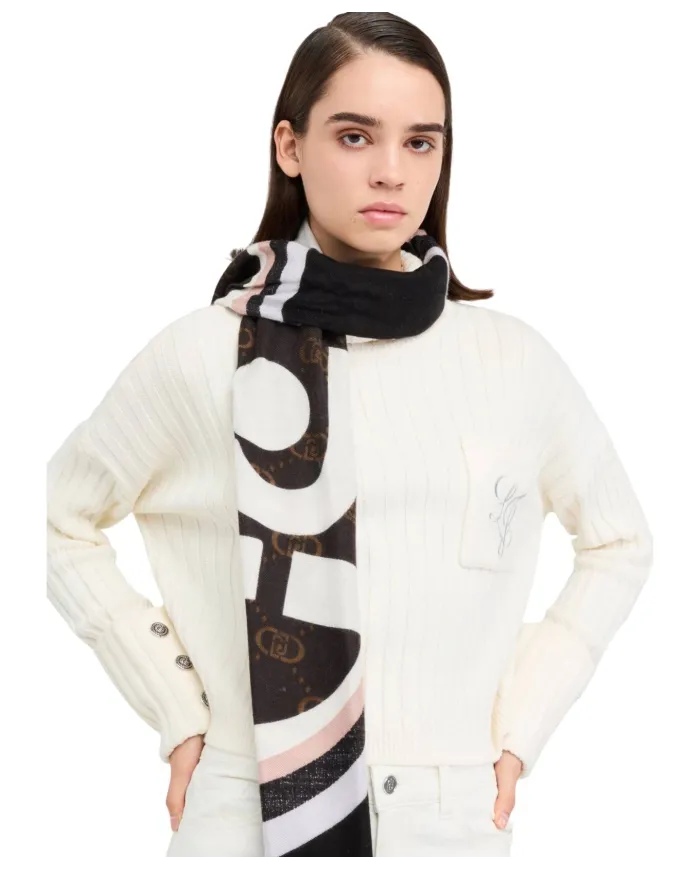 LIU JO Sciarpa Donna 2F5082T0300 AI 25/26 stola con logo 22222 NERO