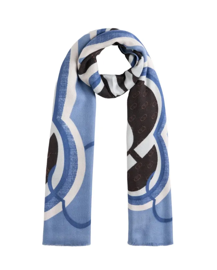 LIU JO Sciarpa Donna 2F5082T0300 AI 25/26 stola con logo 74015 LIGHT DENIM