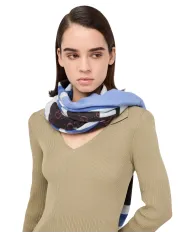 LIU JO Sciarpa Donna 2F5082T0300 AI 25/26 stola con logo 74015 LIGHT DENIM