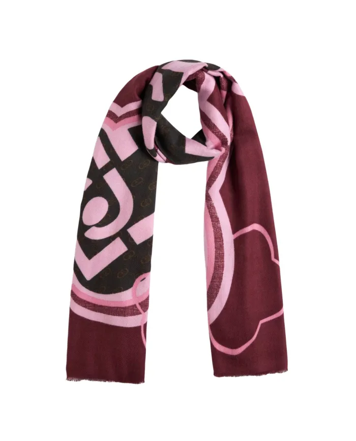 LIU JO Sciarpa Donna 2F5082T0300 AI 25/26 stola con logo 91726 RED WINE