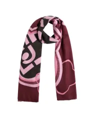 LIU JO Sciarpa Donna 2F5082T0300 AI 25/26 stola con logo 91726 RED WINE