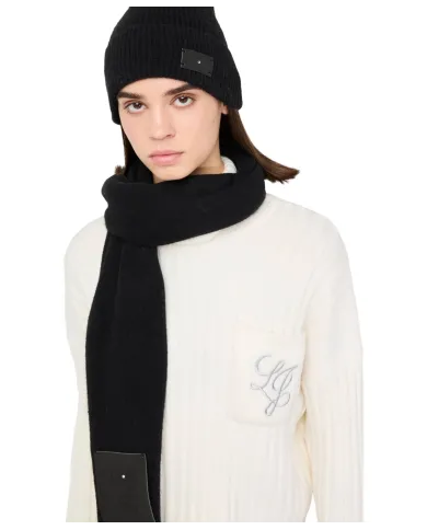 LIU JO Set Sciarpa e Cappellino Donna 2F5014M0300 AI 25/26 con patch logo 22222 NERO