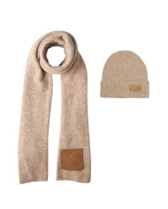 LIU JO Set Sciarpa e Cappellino Donna 2F5014M0300 AI 25/26 con patch logo 71105 desert taupe