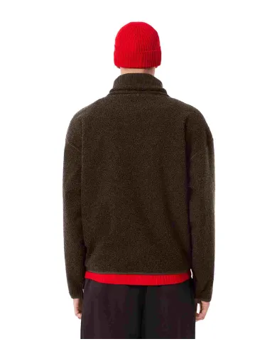 LACOSTE Felpa Uomo SH5500 AI 25/26 in pile a collo alto con zip SKB MARRONE