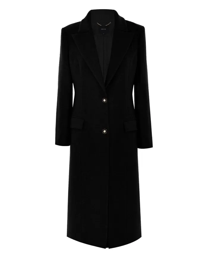 KOCCA Cappotto Donna A25PCA7584ABUN1736 DIONISIO AI 25/26 con collo revers e bottoni 00016 NERO