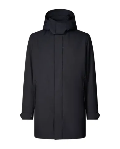 SAVE THE DUCK Cappotto Uomo D41584M WOLT21 SID AI 25/26 imbottito con cappuccio 90010 BLUE BLACK