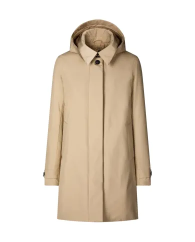 SAVE THE DUCK Impermeabile Donna D42023W GRIN21 EMBIE AI 25/26 waterproof con bottoni 40015 STARDUST BEIGE