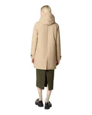 SAVE THE DUCK Impermeabile Donna D42023W GRIN21 EMBIE AI 25/26 waterproof con bottoni 40015 STARDUST BEIGE