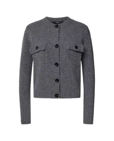 WEEKEND Cardigan Donna 5346032600 OLBIA AI 25/26 con tasche e bottoni 009 GRIGIO