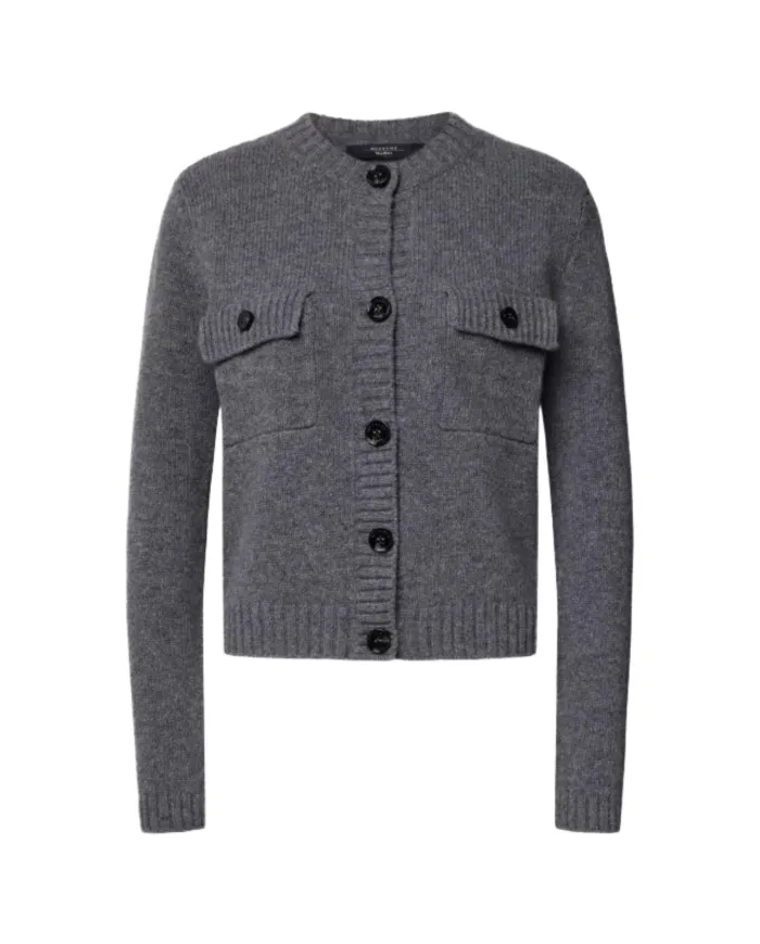 WEEKEND Cardigan Donna 5346032600 OLBIA AI 25/26 con tasche e bottoni 009 GRIGIO