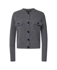 WEEKEND Cardigan Donna 5346032600 OLBIA AI 25/26 con tasche e bottoni 009 GRIGIO