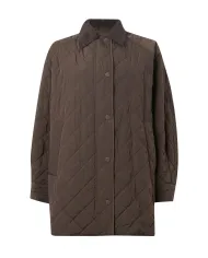 WEEKEND Cappotto Donna 5496102600 PEPATO AI 25/26 midi trapuntato con collo in velluto 014 CIOCCOLATO